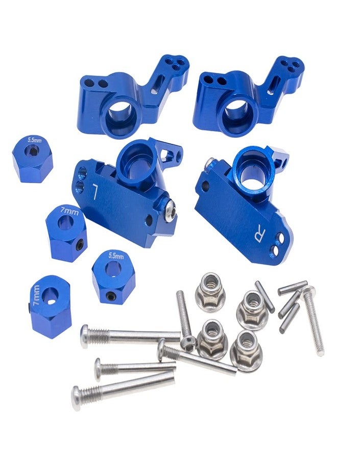 GTHELE ACTruck Aluminum Front&Rear Suspension A-Arms Caster Steering Blocks Stub Axle Carriers for Traxxas 2WD 1/10 Slash, Stampede, Rustler, Nitro Slash-Replaces Part 3736 3632 3752 3631, Dark Blue - Image 5
